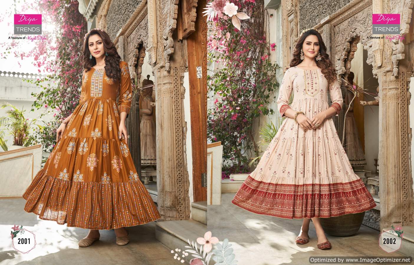Groom 2 Festive Wear Designer Cotton Heavy Long Anarkali Kurti Collection